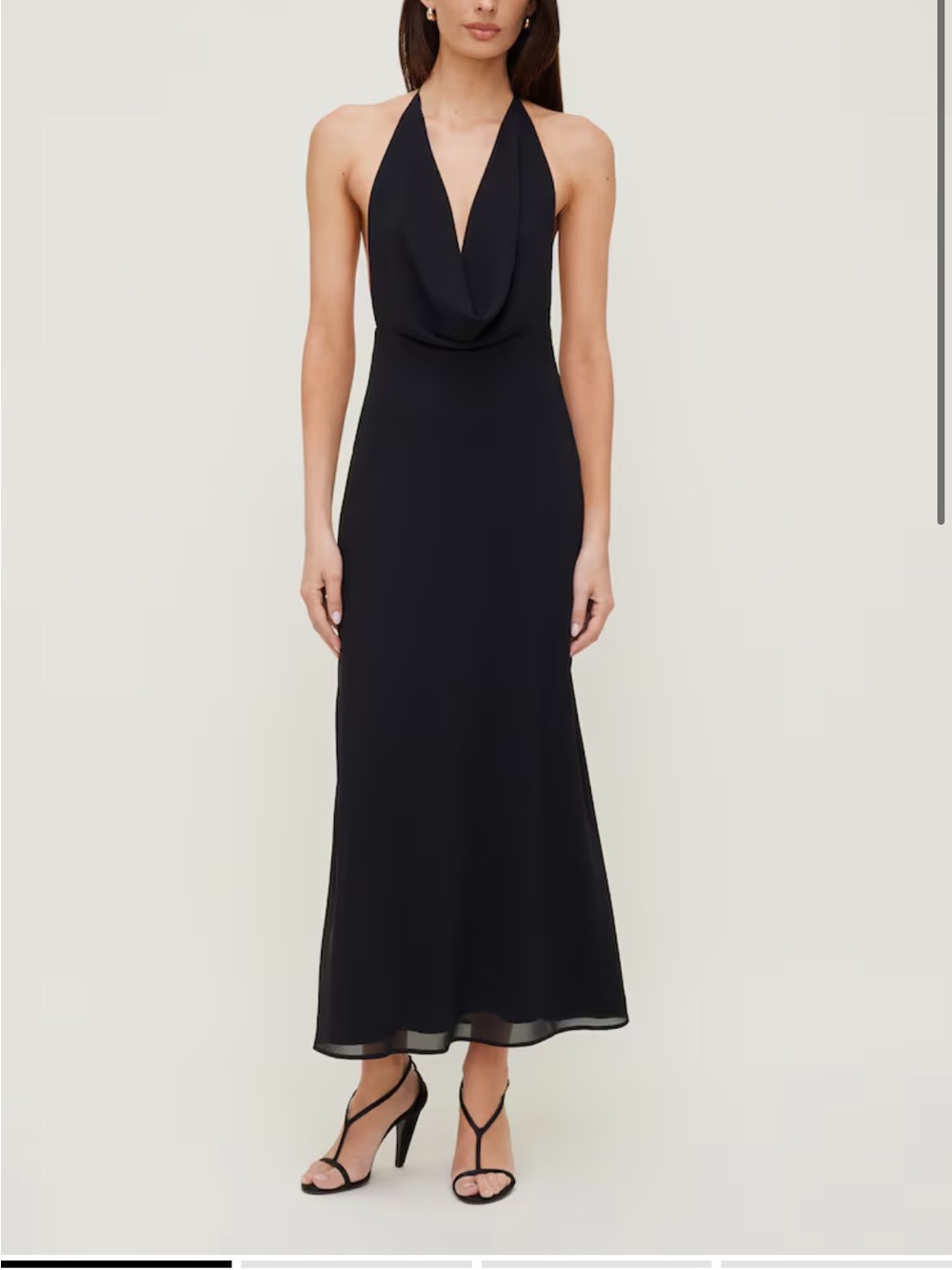 Dynamite Black Backless Halter Cowl Maxi Dress